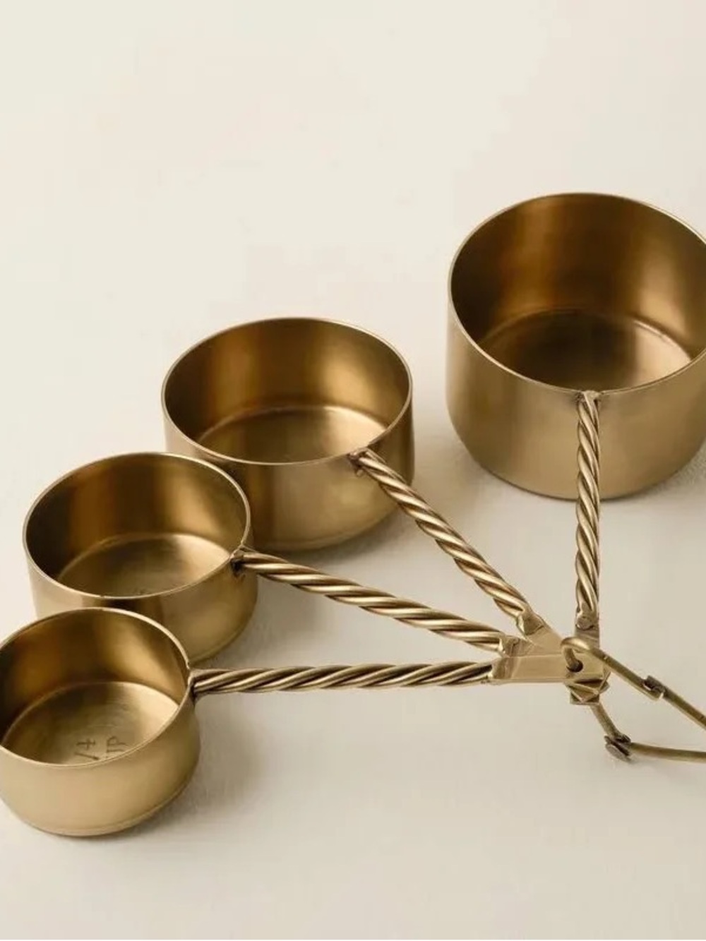 Magnolia antique brass twisted measuring cup set